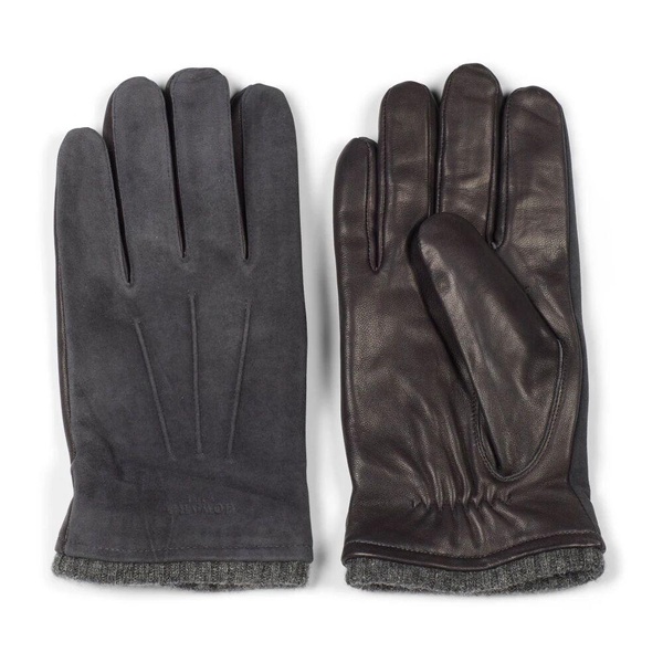 Grey Leather Gloves Classic Style