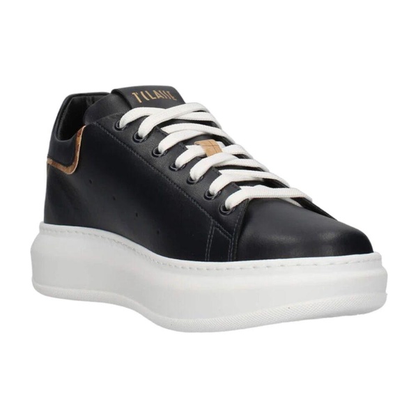 Blue Leather Sneakers with Geo Classic Details