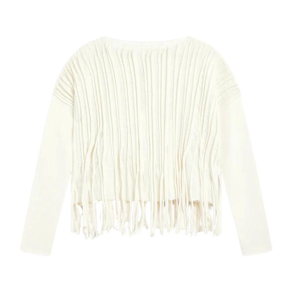 Merino Wool Fringed Sweater