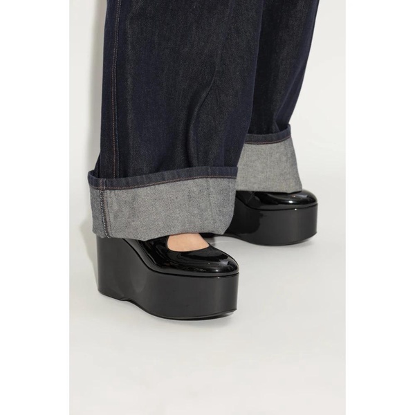 Patent wedge shoes