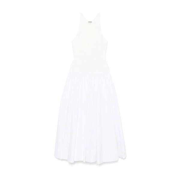 White Flared Skirt with Panel Detail