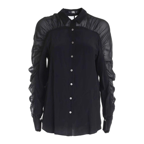 Black Silk Shirt with Elegant Details