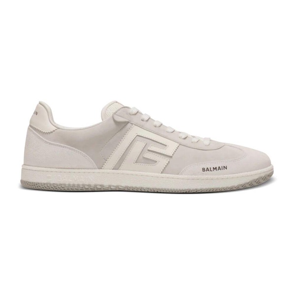 Men's Swan Calfskin and Suede Low-Top Sneakers