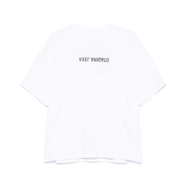 White Logo Print Crew Neck T-shirt