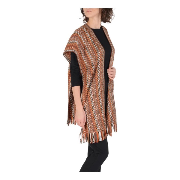 Multicolor Wool-Blend Cape