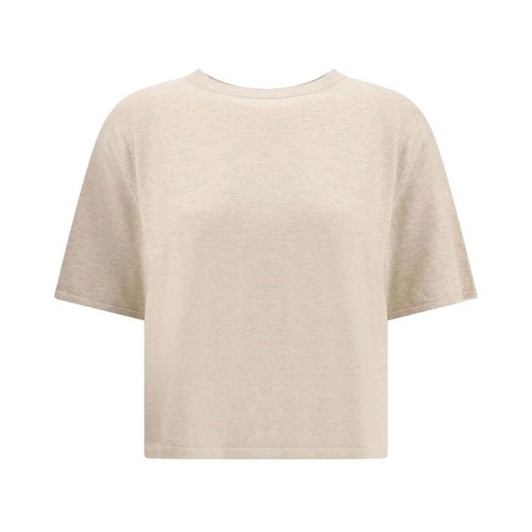 Ribbed Crew Neck Cotton T-Shirt