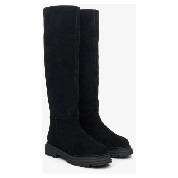 Black Velour Winter Boots