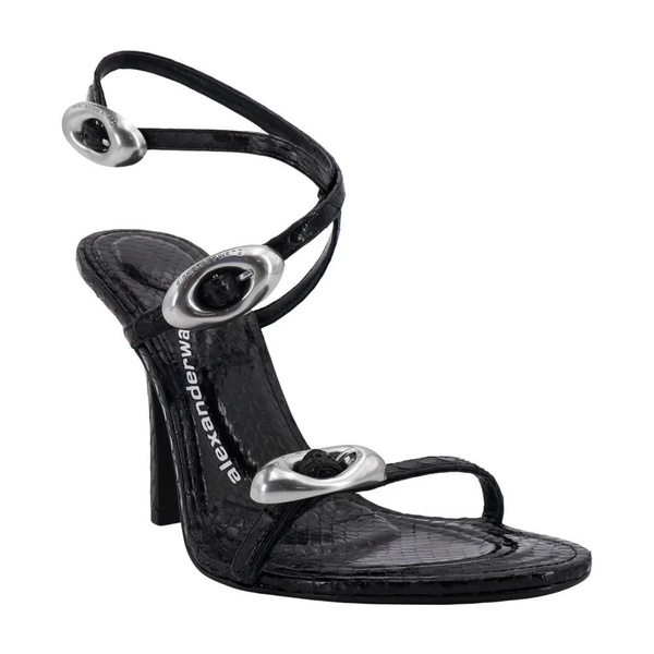 Leather sandals with croco print