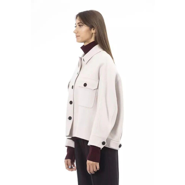 Elegant White Wool Blazer Jacket