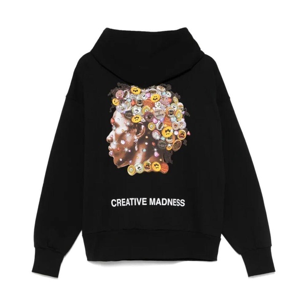 Black Hoodie with Logo Print