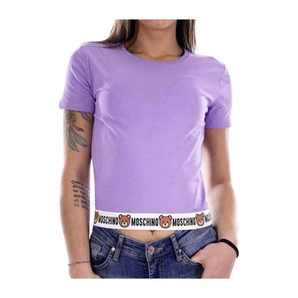 Teddy Logo Cotton T-shirt Purple