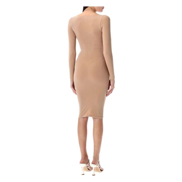 Elegant Jersey Midi Dress Nude