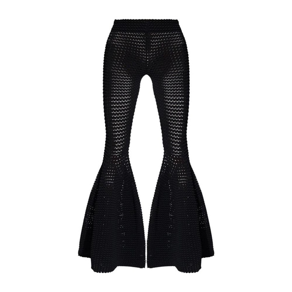 Flared openwork trousers