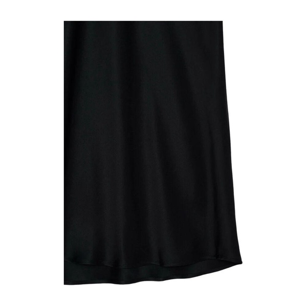 Midi Silk Skirt with Elastic Waist