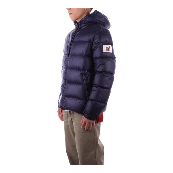 Blue Hooded Jacket with Zipper Pockets
