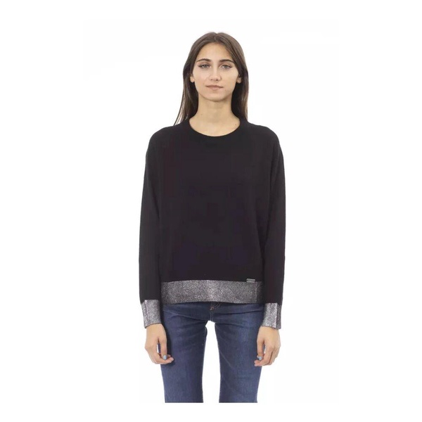 Black Wool Crew Neck Sweater