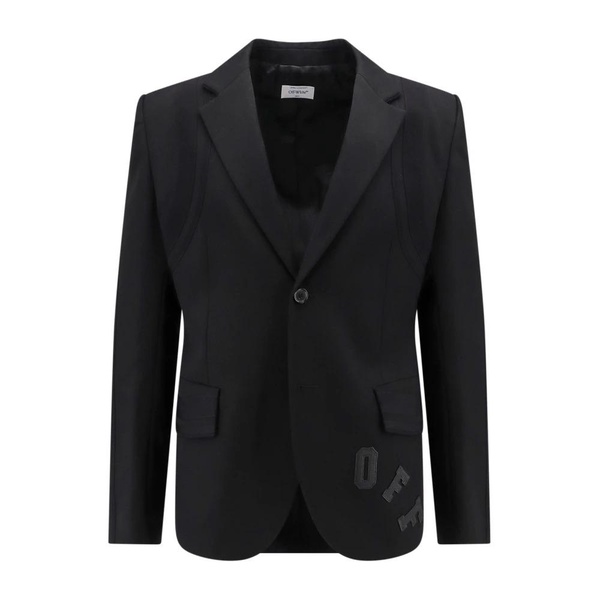 Off-White Logo Embroidered Single-Breasted Blazer