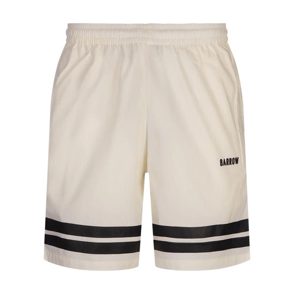 White Bermuda Shorts with Bottom Bands