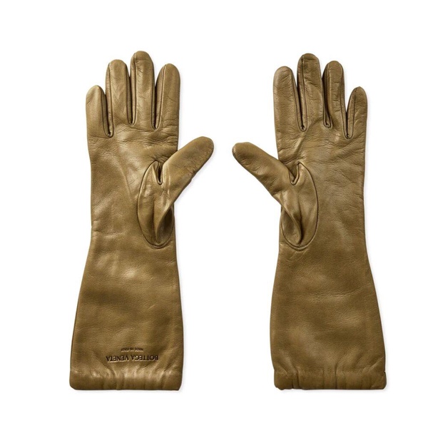 Embossed Logo Leather Gloves