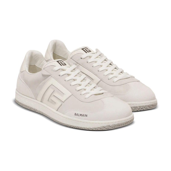 Men's Swan Calfskin and Suede Low-Top Sneakers