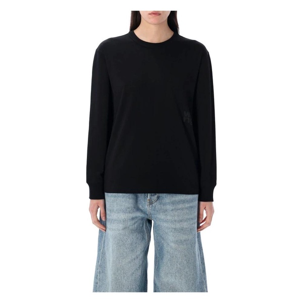 Black Puff Logo T-Shirt Women's Clothing
