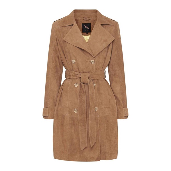 Classic Trenchcoat Suede Skind Camel