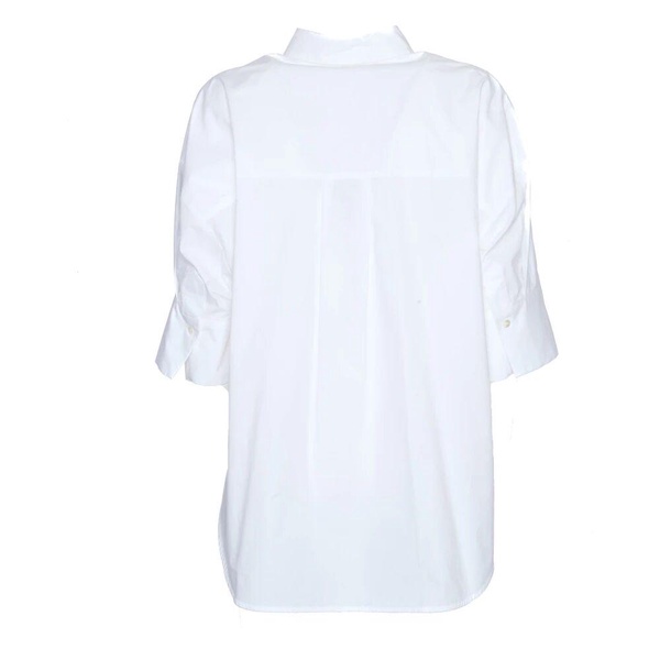 White Cotton Shirt with Button Closure
