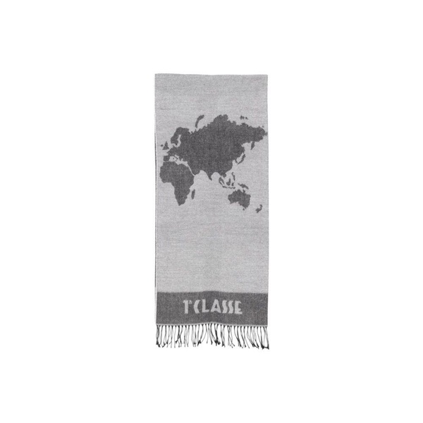 Luxurious Grey Wool Cashmere Blend Scarf