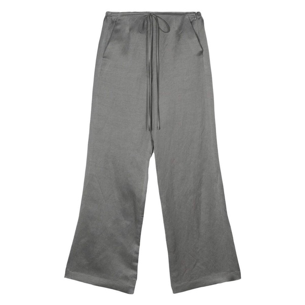 Wide Leg Linen Trousers with Slit