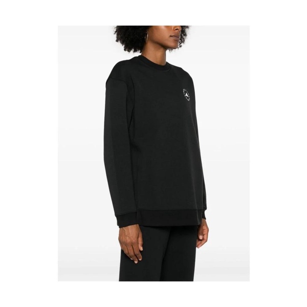 Black Cotton Blend Logo Sweatshirt