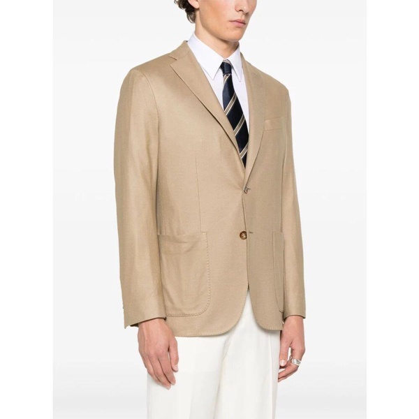 Beige Textured Blazer for Men