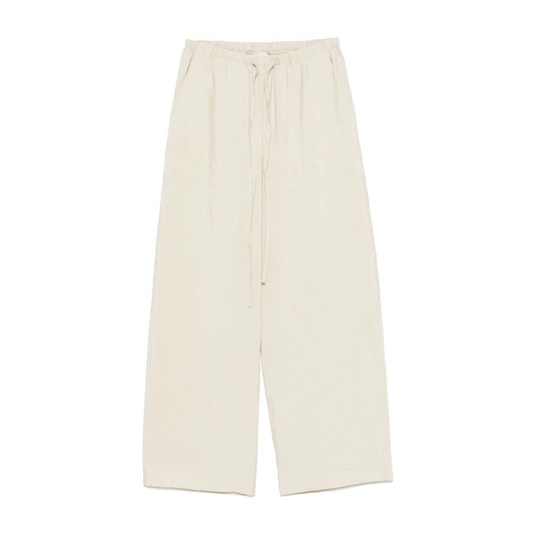 Beige Drawstring Trousers with Pockets