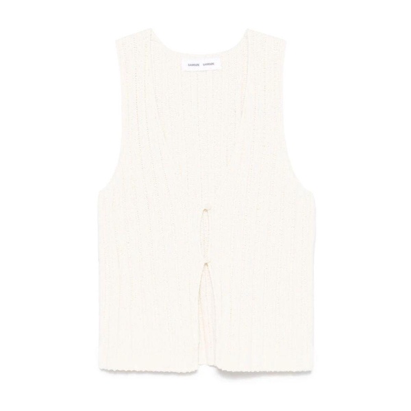 White V-Neck Sleeveless Top