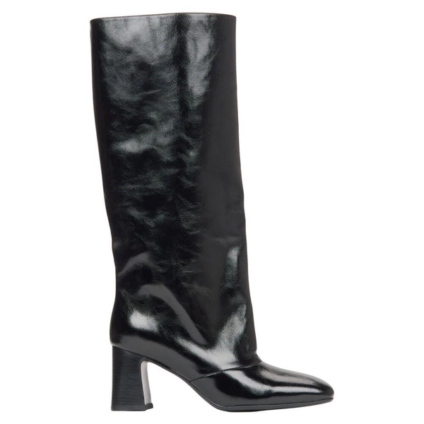Black Patent Leather Knee-High Boots