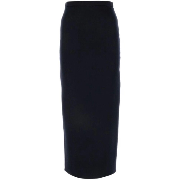 Blue High-Waisted Skirt with Rear Slit