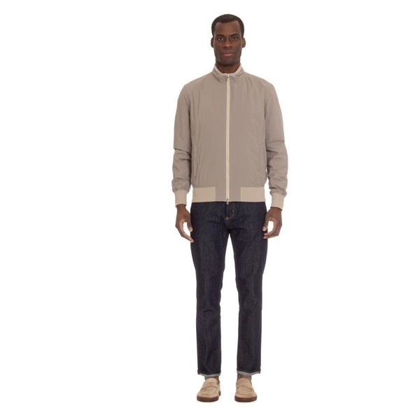 Zippered Nylon Coat with Cuffs