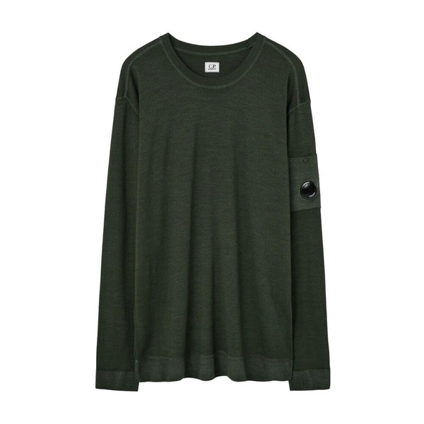 Green Jersey Sweatshirt with Sleeve Logo