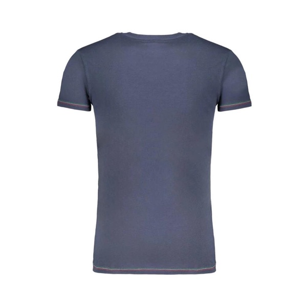 Blue Cotton T-Shirt with V-Neck