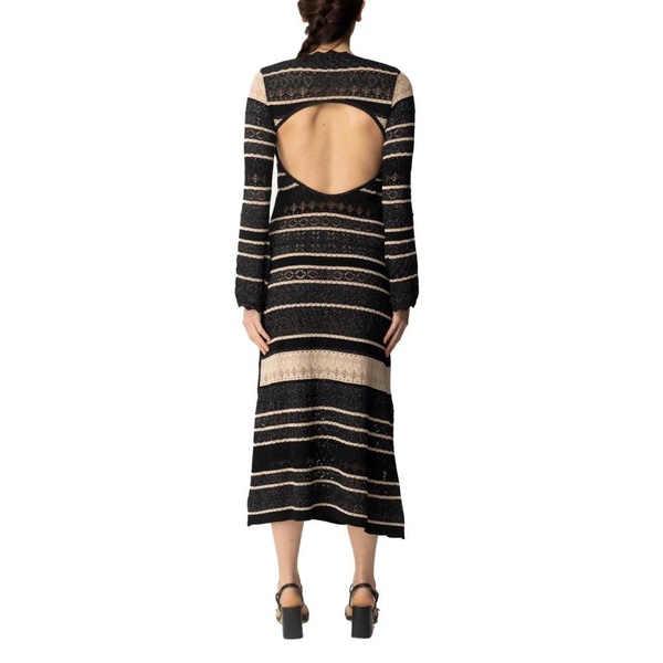 Black Knit Dress Retro Style