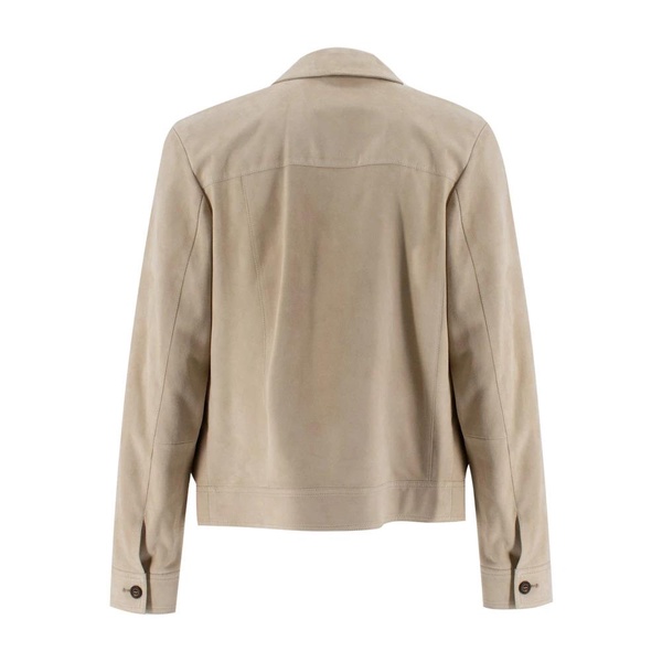 Soft Leather Single-Breasted Jacket