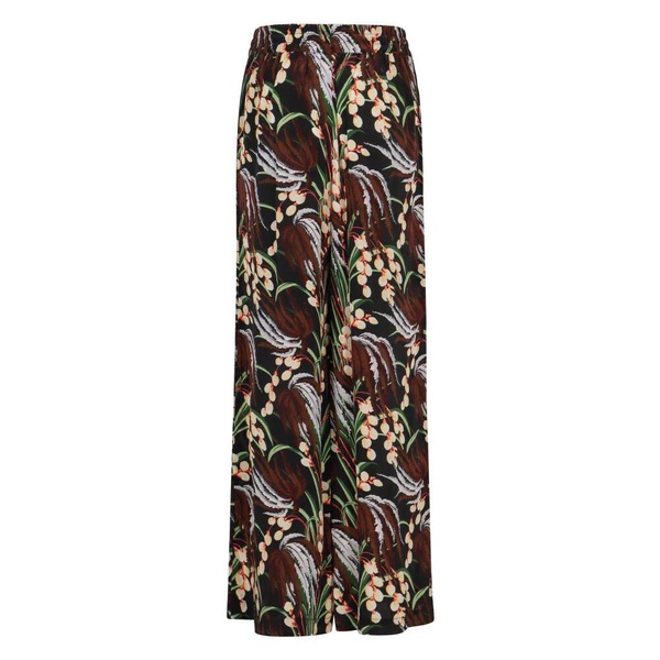 High-rise printed trousers with drawstring waist