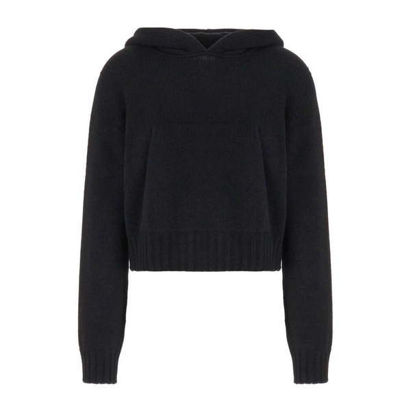 Logo Embroidered Knitted Hoodie