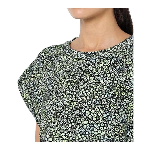 Floral Green T-shirt with Flap Sleeves