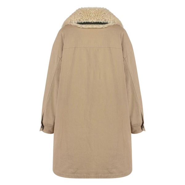 Canvas Parka with Removable Fur Collar