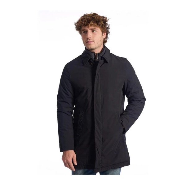 Black Double-breasted Jacket with Removable Bib