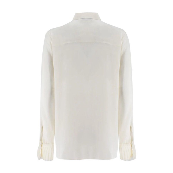 Silk Shirt with Knitted Cuffs