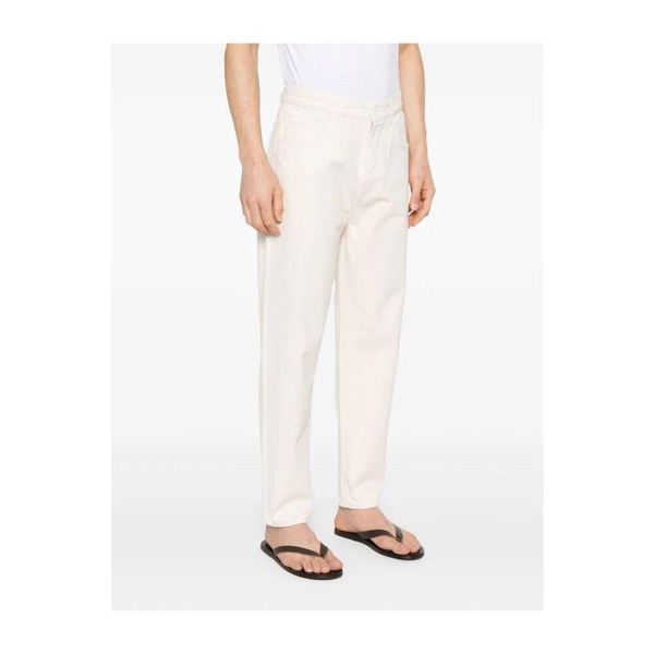 White Classic Jeans with Button Fastening