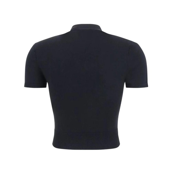 Ribbed Short Sleeve Logo Top