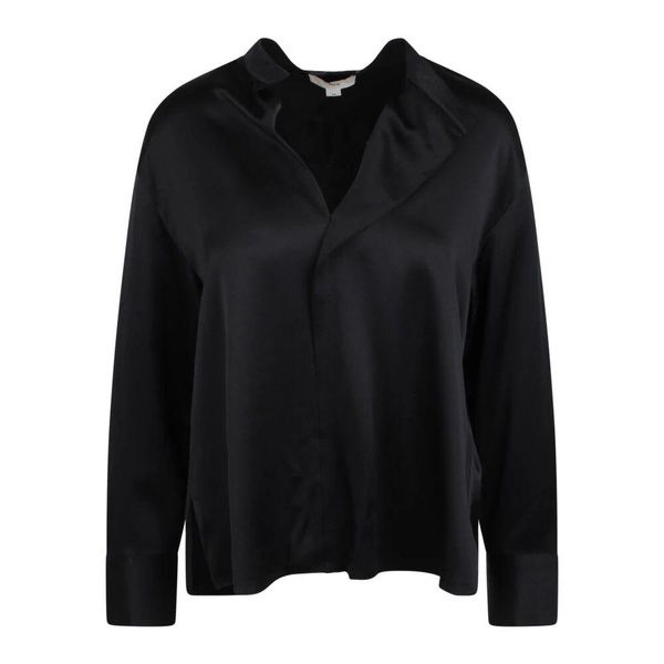 Silk Draped Shirt with V-Neckline