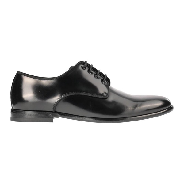 Black Lace-Up Derby Shoe